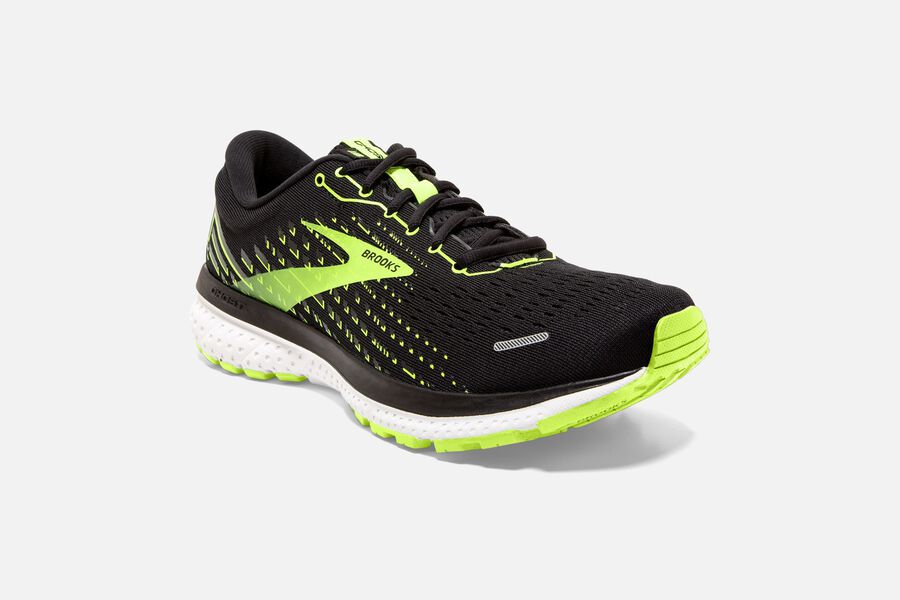 Brooks Ghost 13 Road Running Shoes Mens - Black/Green - GSEZN-6102